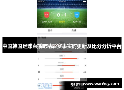 中国韩国足球直播吧精彩赛事实时更新及比分分析平台